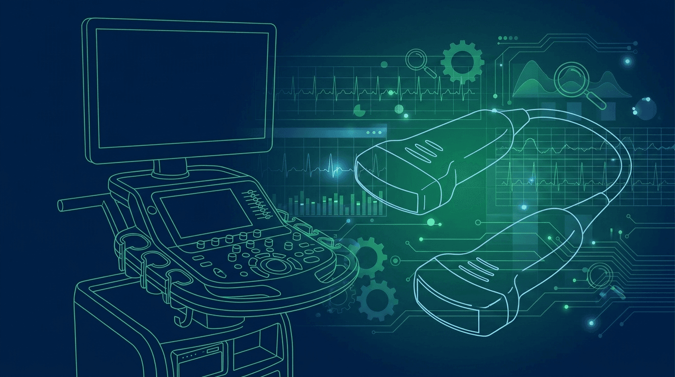 Rongtao Medical editorial cover analyzing 10000+ FDA MAUDE ultrasound malfunction reports showing device class decomposition, malfunction rates, and HTM qualification workflows